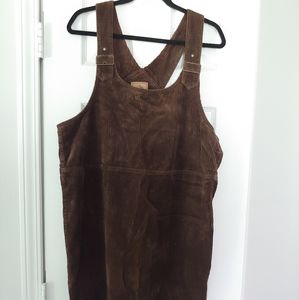 A.M.I. brown corduroy overall dress
